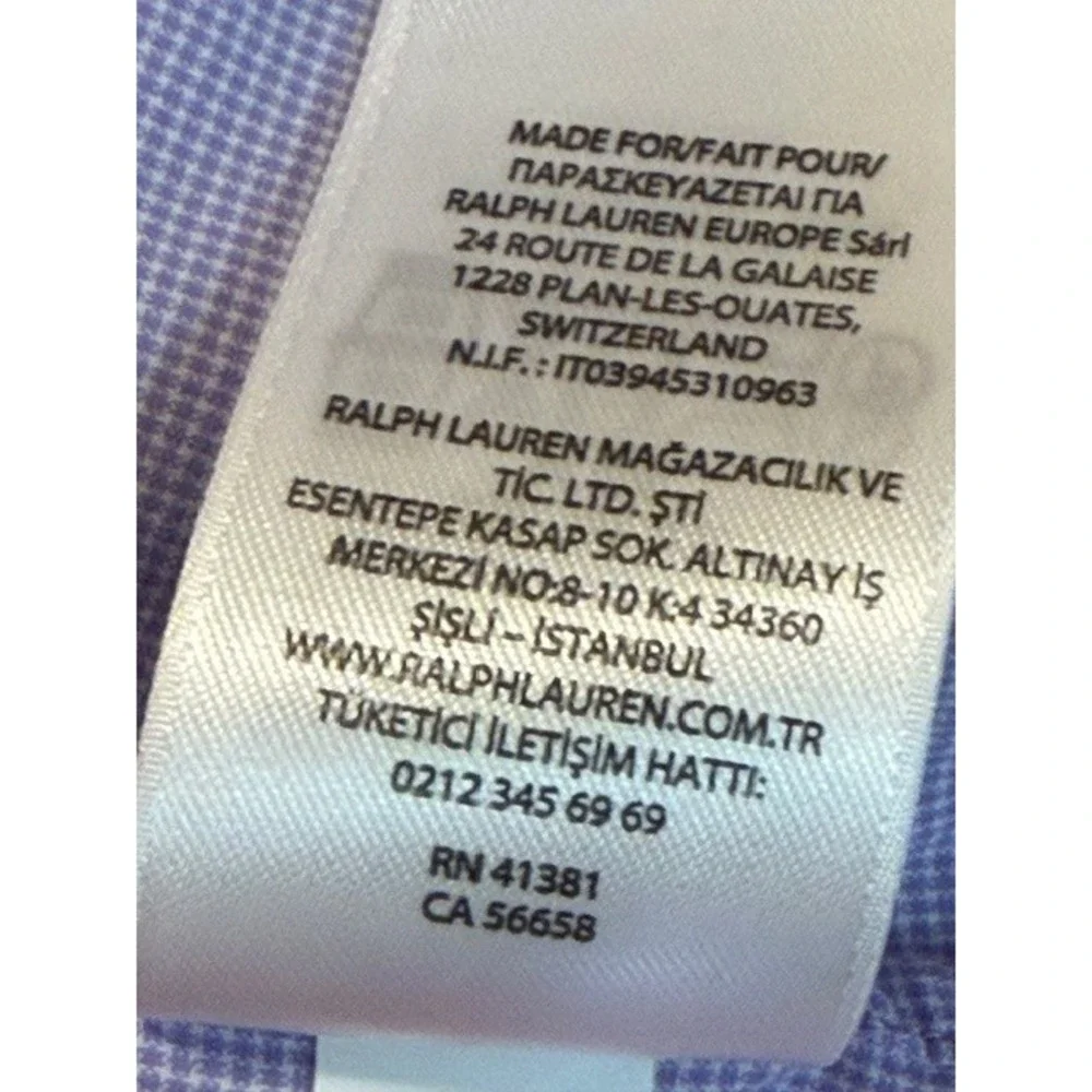Polo Ralph Lauren Performance Shirt Mens XXL‎ Purple White Gingham Button Up